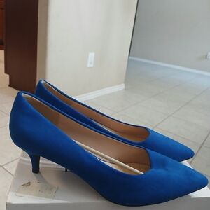 Dream Pairs Moda Blue Suede Kitten Heel Sz 11